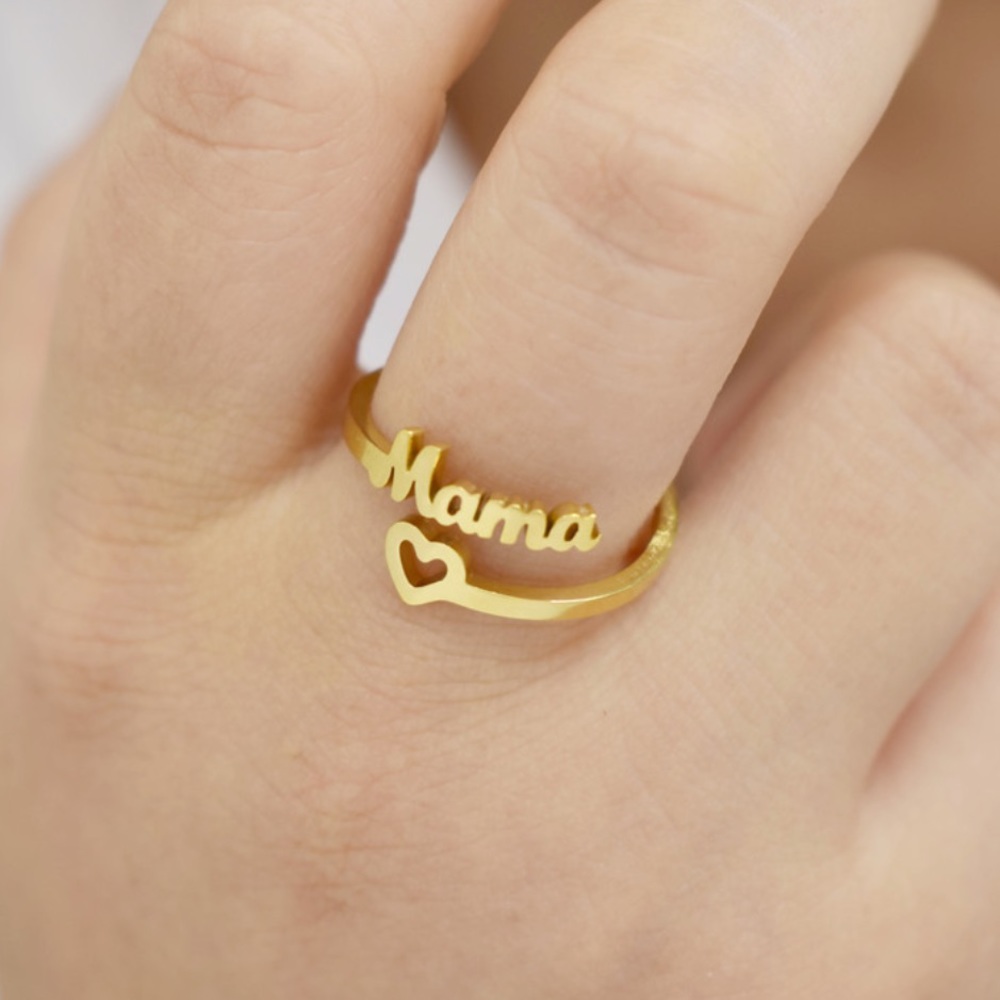 NEW MAMA STERLING STERLING ADJUSTABLE RING, CUTE RING, SHINY RING. - Picture 3 of 7